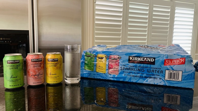 Kirkland Signature sparkling water cans