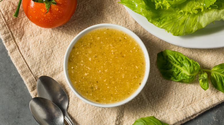 Small bowl of Italian dressing