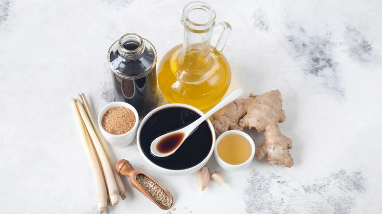 Ingredients for sesame soy dressing