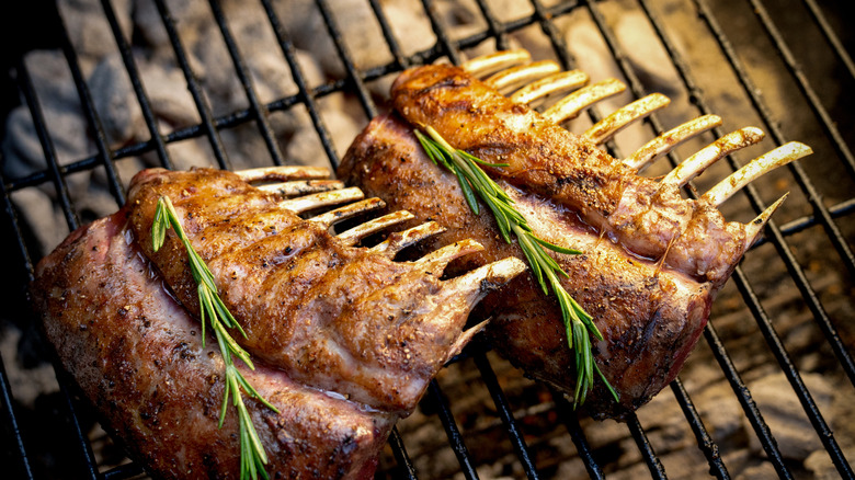 Grilled rack of lamb