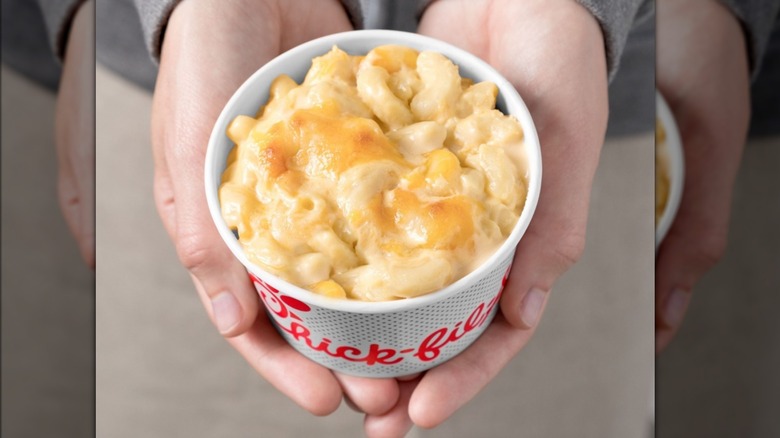 Cup of Chick-fil-A mac and cheese