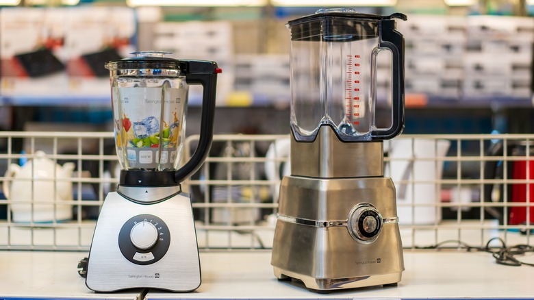 two blenders on store shelf