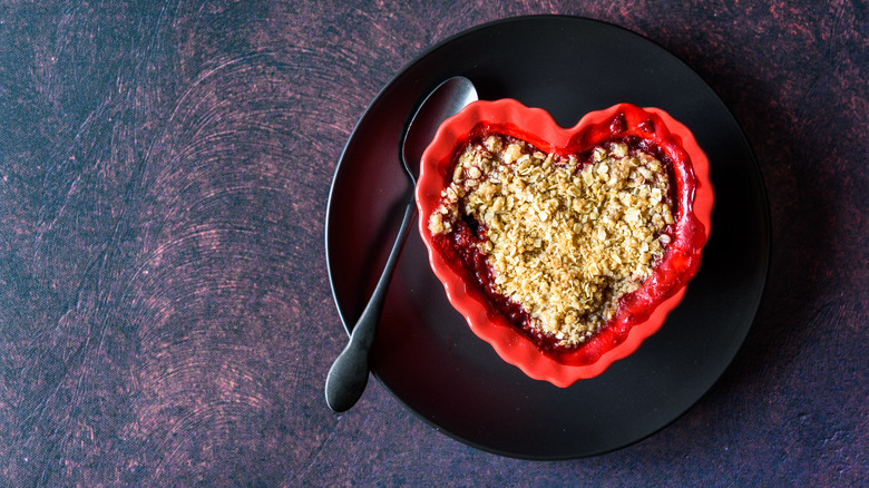 Oatmeal with heart container