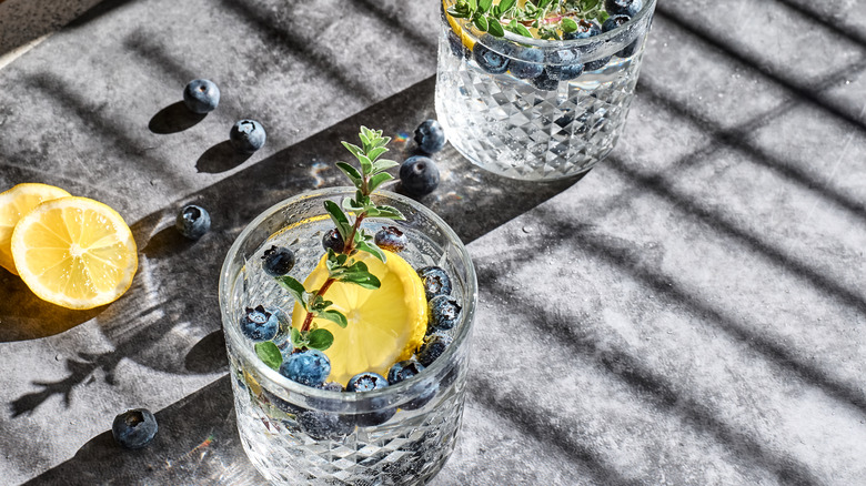 blueberry mojito with thyme
