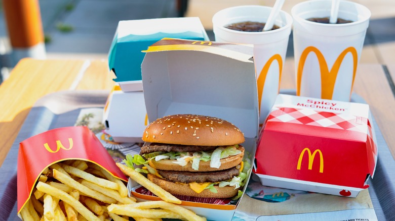 McDonald's food on a tray