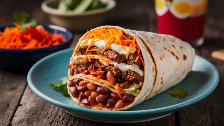 Taco Bell layered beef burrito