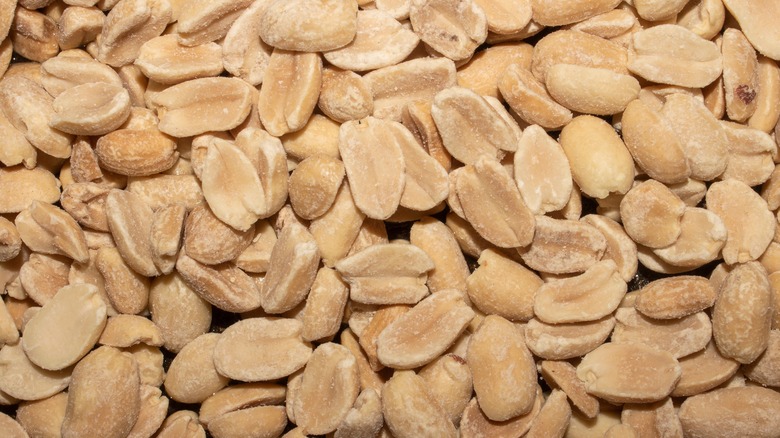 close up of shelled peanuts