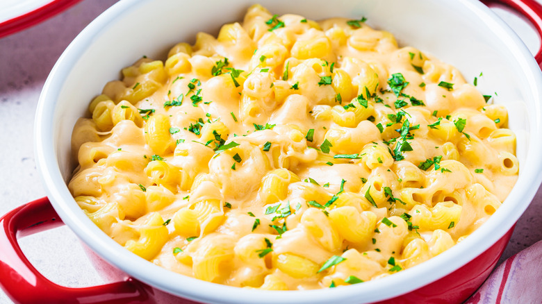 Pot of mac and cheese