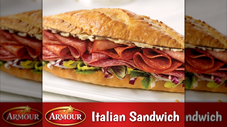 Italian sub made with Armour cold cuts