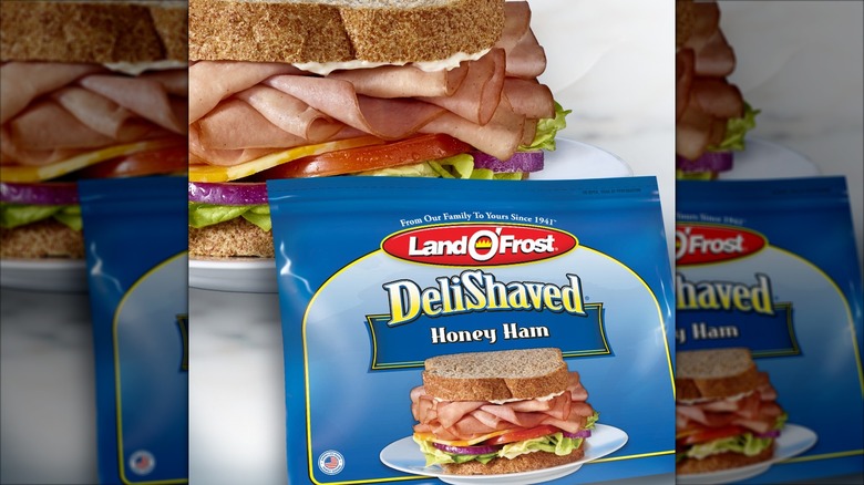 Land O'Frost package of ham with sandwich