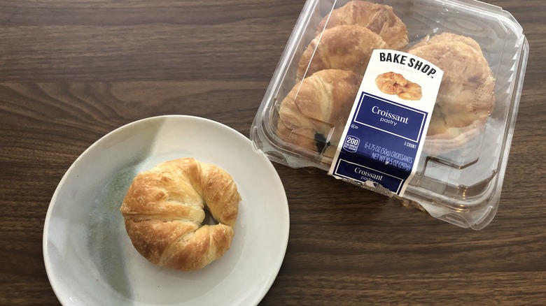 Aldi Bake Shop croissant on a plate.