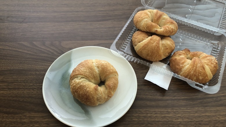 Giant Eagle large croissant on a plate.