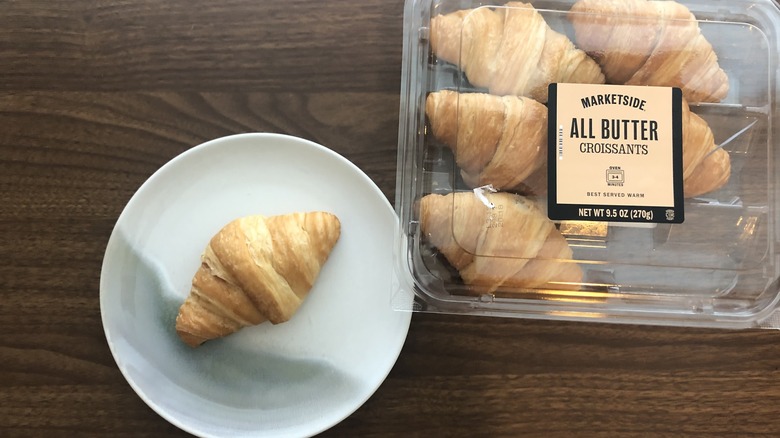 Walmart Marketside croissant on a plate.