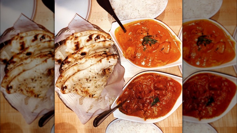 The Spice Room curry naan and rice dishes