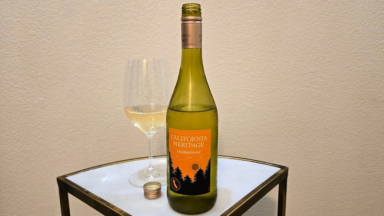 California Heritage chardonnay and glass