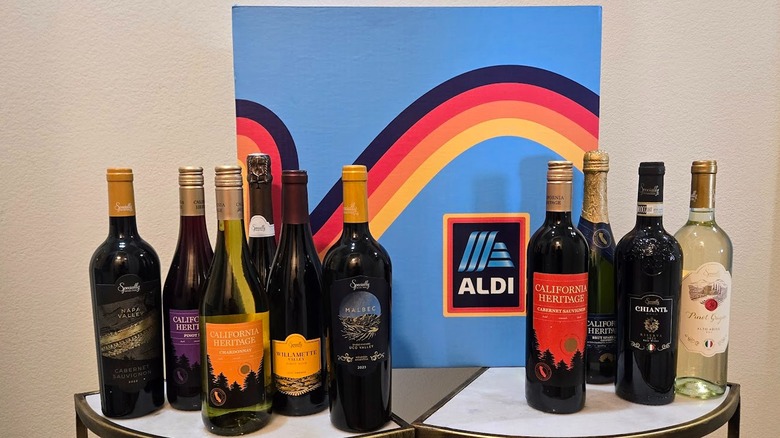 assorted Aldi private-label wines