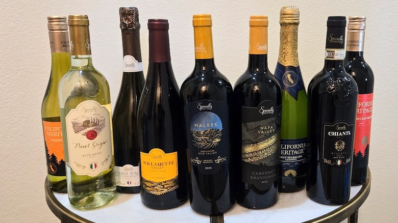 assorted wines offered at Aldi