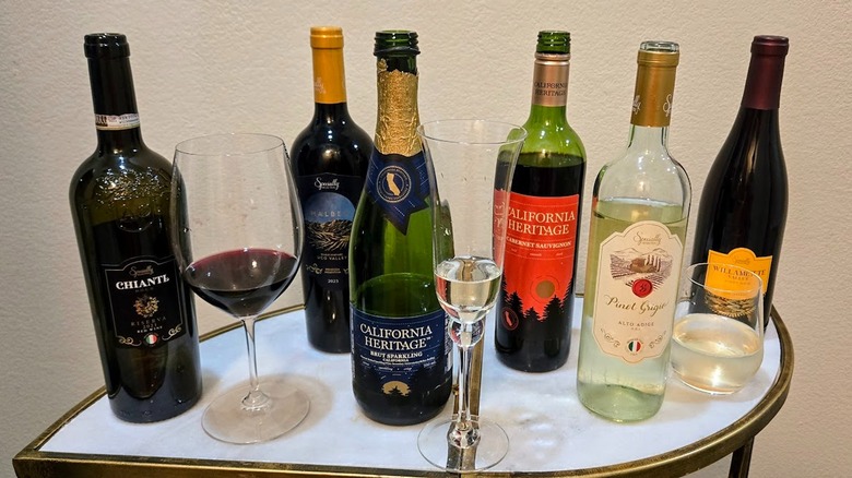 Aldi wine with glasses