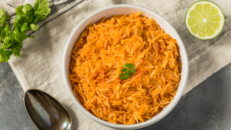 Mexican rice with tomato sauce