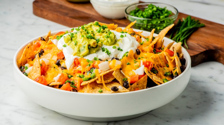 Nachos with cheddar