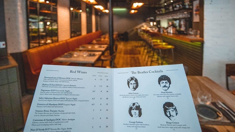 The Beatles cocktail menu at Beso