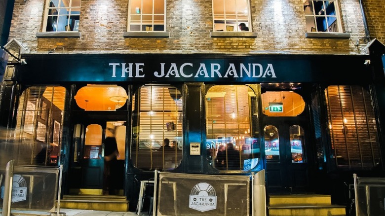 Front of The Jacaranda at night