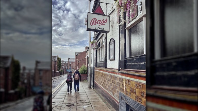 Sidewalk outside Ye Crack pub