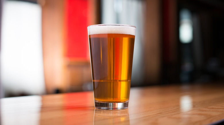 Beer in pint glass