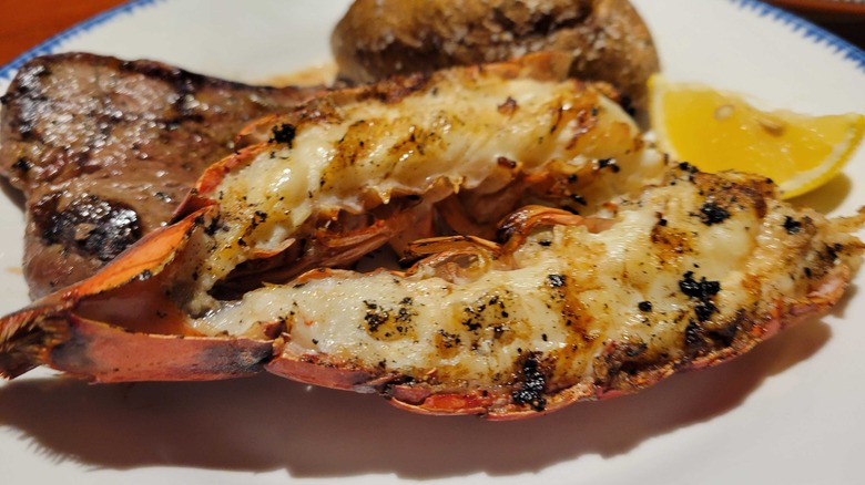 Grilled lobster tail