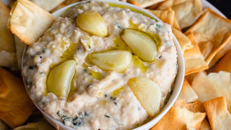 bowl of white bean dip