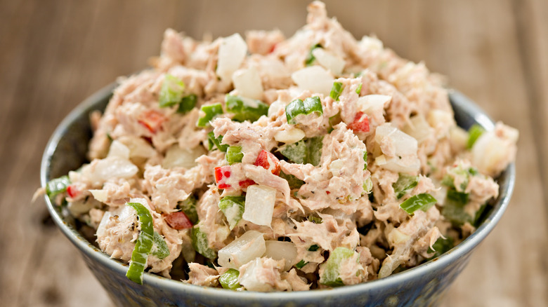 tuna salad in serving bowl