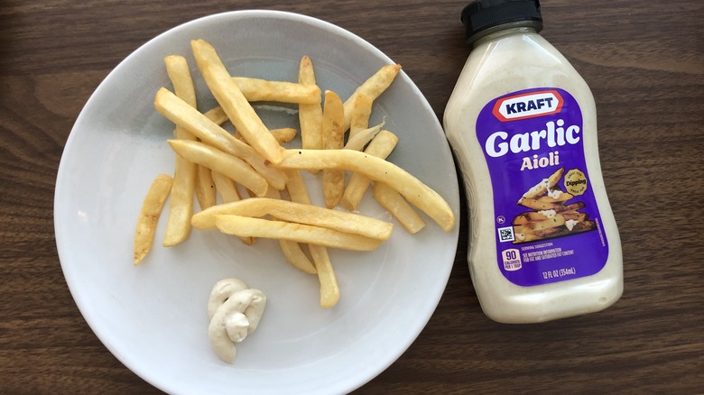 Kraft garlic aioli and fries