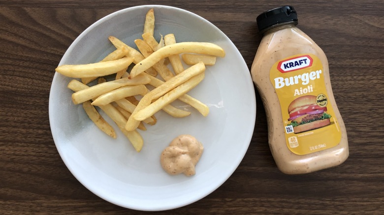 Kraft burger aioli with fries