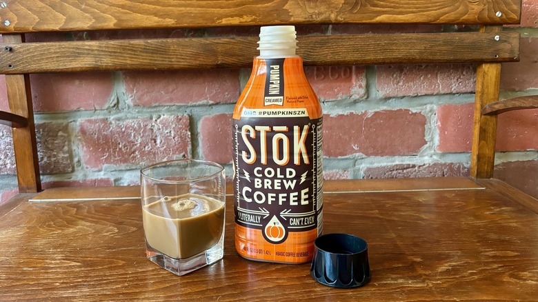 StoK bottle and glass cold brew