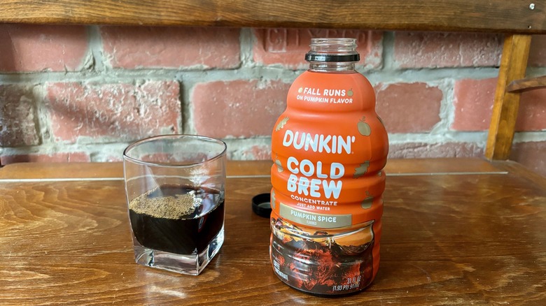 Glass Dunkin pumpkin cold brew