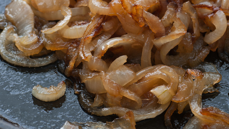 Pan of caramelized onions