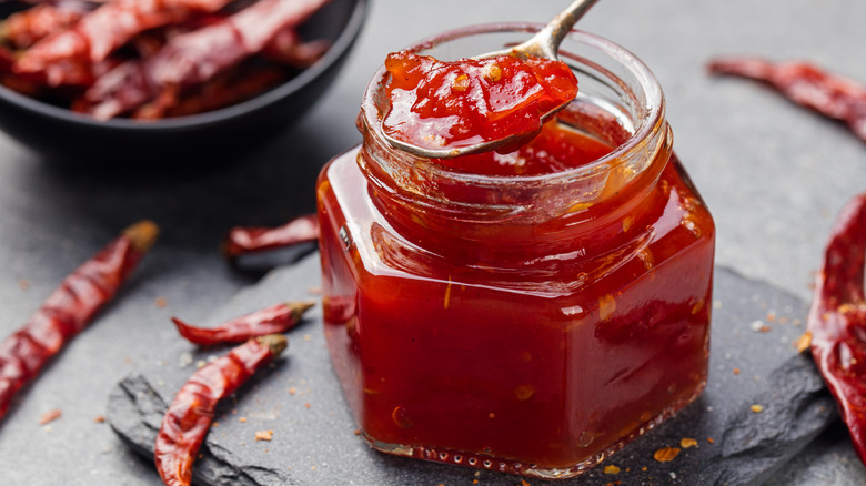 Jar of chile jam