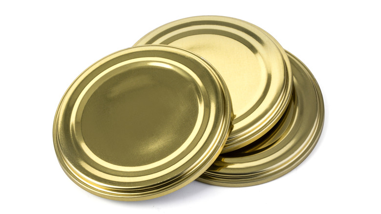 Jar lids against white