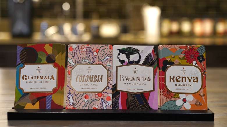 Starbucks Reserve coffee cards