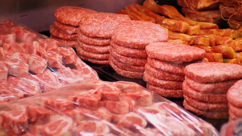 Lots of uncooked meat ready to be cooked