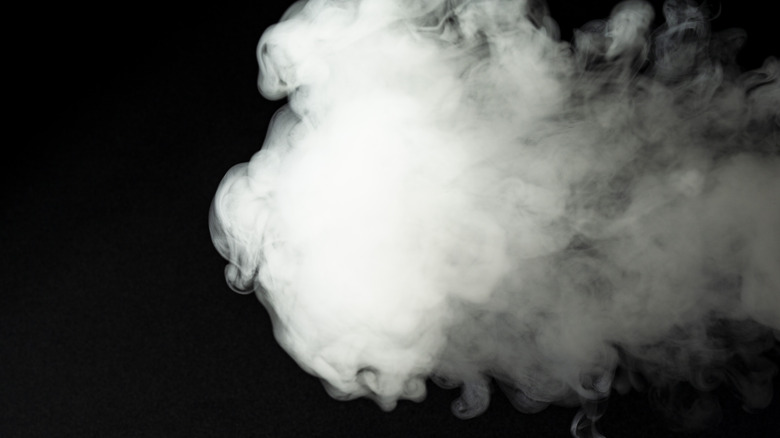 Cloud of smoke on a black background