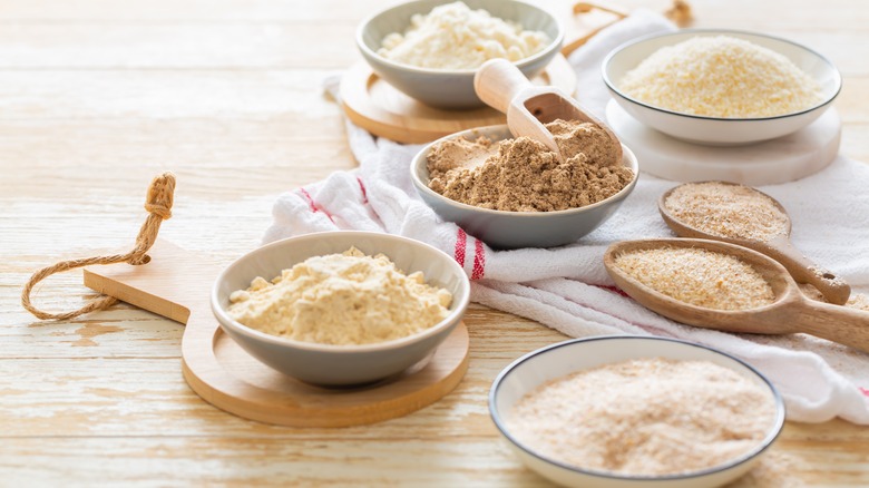 Assortment of various flours 