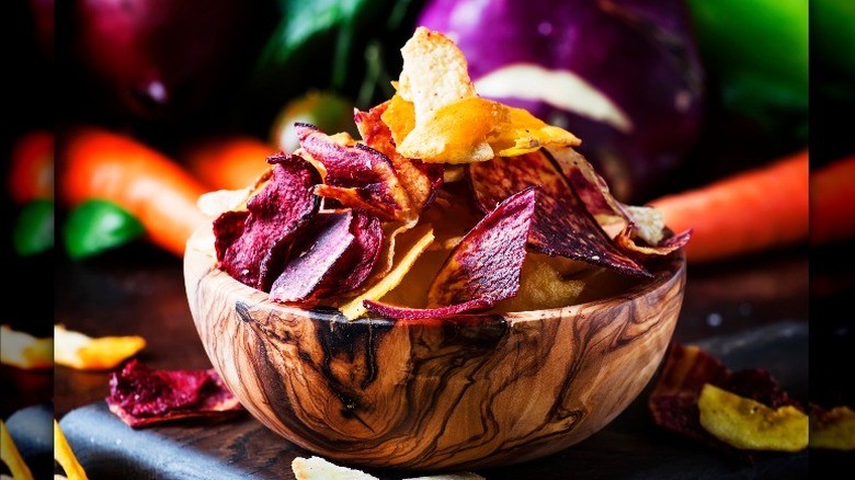 Slices of roasted radishes in a bowl