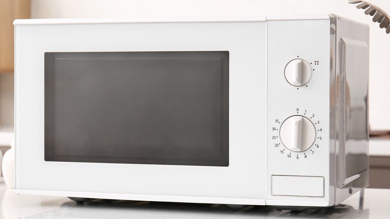 White microwave oven