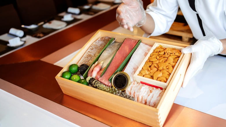 Box of omakase ingredients