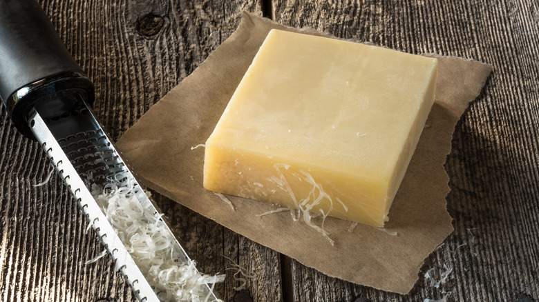 block of gruyere cheese