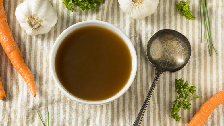 beef stock and ingredients