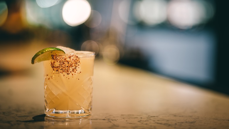 Cocktail with Tajin rim