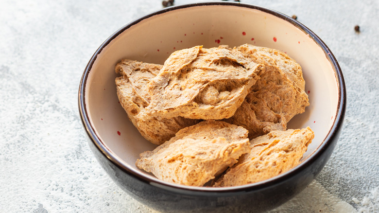 Bowl of homemade seitan