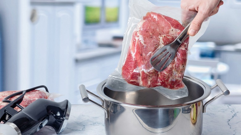 Cooking steak sous vide